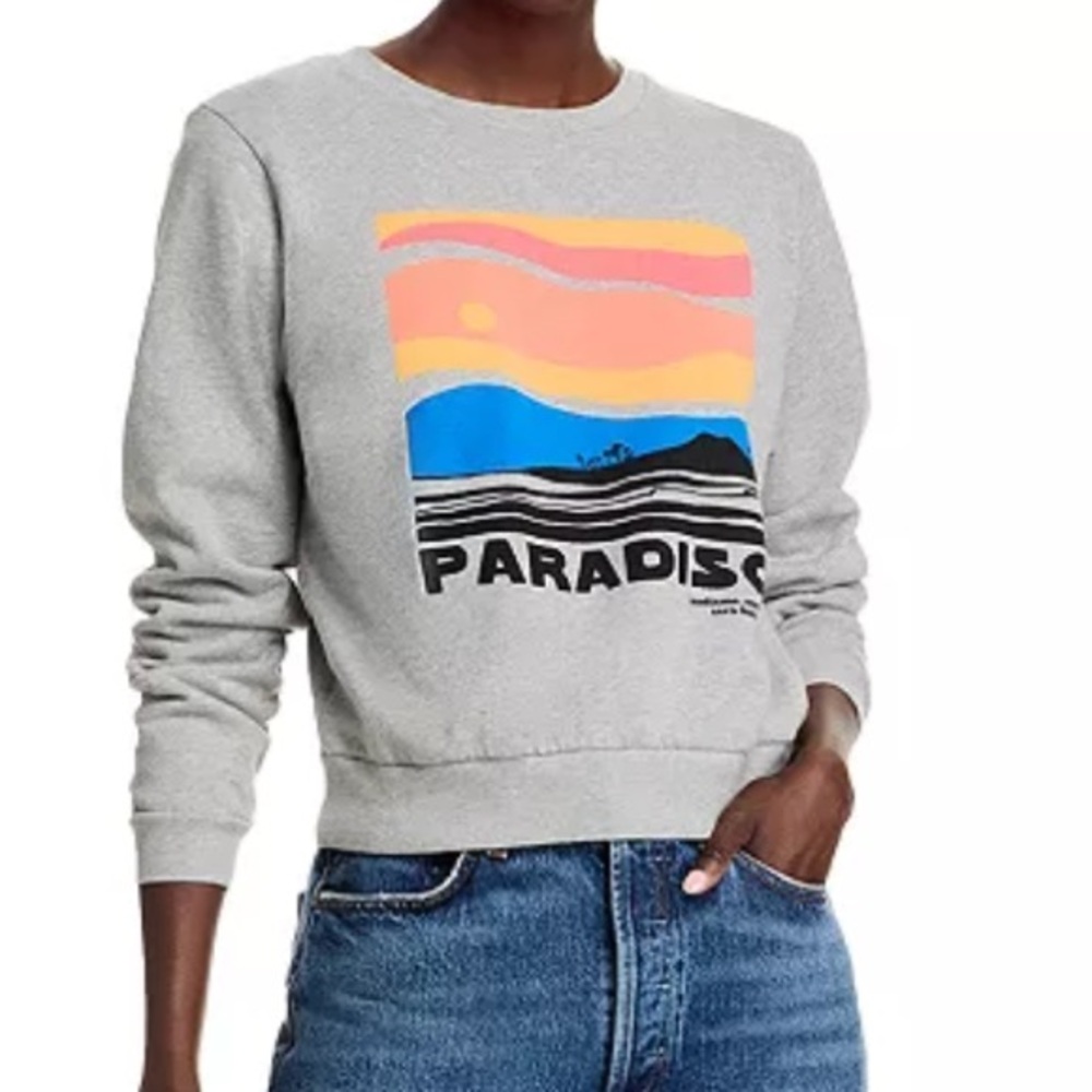 MOTHER The Camper Sweatshirt - Gray Graphic Sweatshirt with Colorful Design